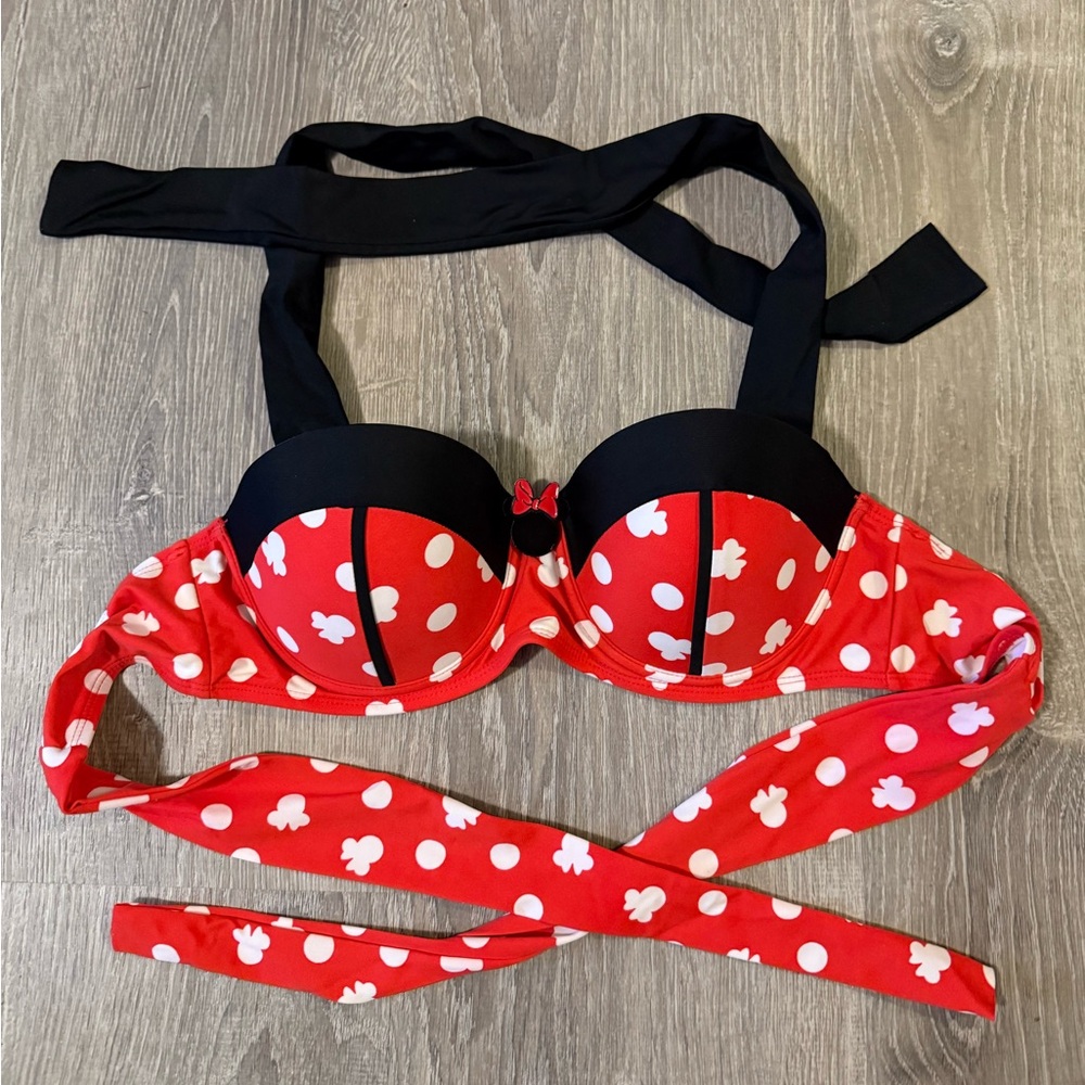 Disney Minnie Mouse Polka Dot Bikini Swim Top Swimsuit Small